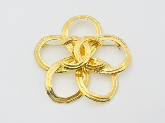 CHANEL Coco Mark Flower 96P Large Swing Brooch