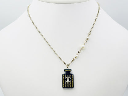 CHANEL Cocomark Perfume Bottle Perfume Faux Pearl 17A Resin Necklace