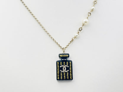CHANEL Cocomark Perfume Bottle Perfume Faux Pearl 17A Resin Necklace