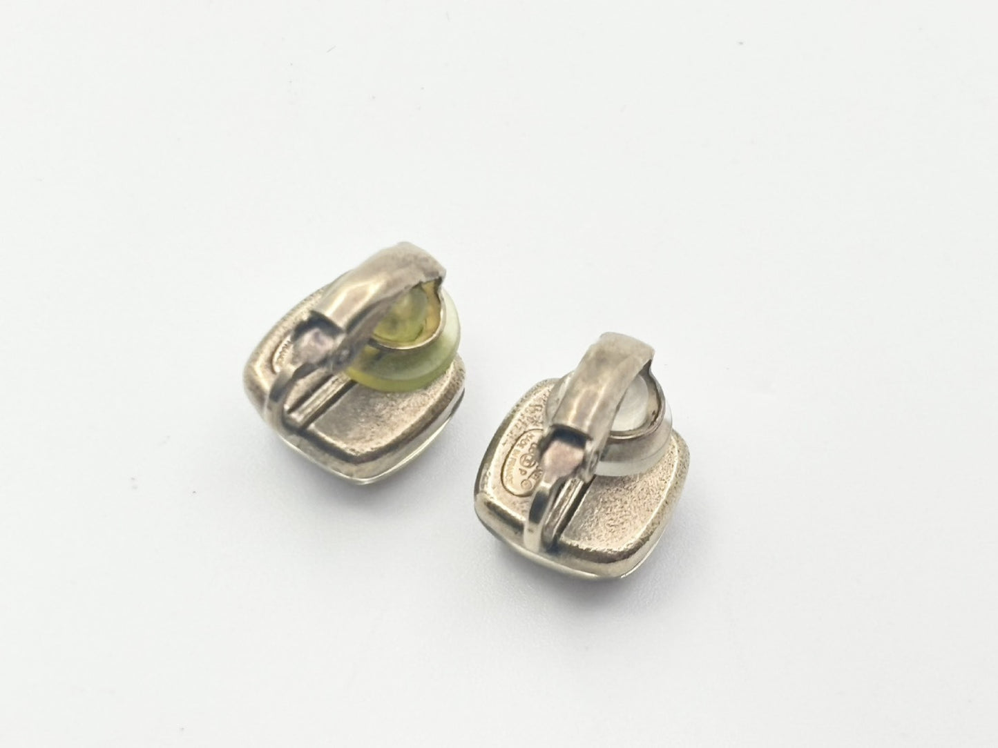 CHANEL Cocomark Square 06P Resin Purple Colored Stone Earrings