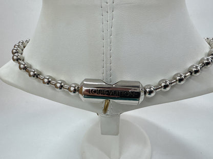 LOUIS VUITTON Vuitton Coreyer Escalator Ball Chain Silver Necklace