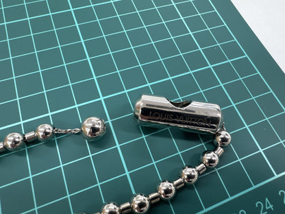 LOUIS VUITTON Vuitton Coreyer Escalator Ball Chain Silver Necklace