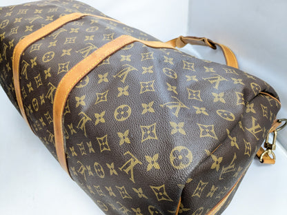 LOUIS VUITTON LV Monogram Keepall Bandouliere 50 Boston Bag with Strap