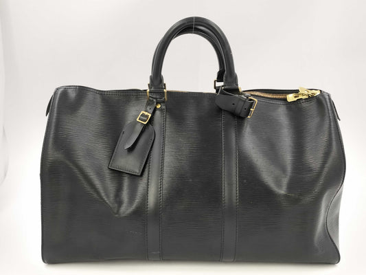 LOUIS VUITTON LV Epi Leather M42962 Keepall 50 SP0978 Boston Bag with Name Tag
