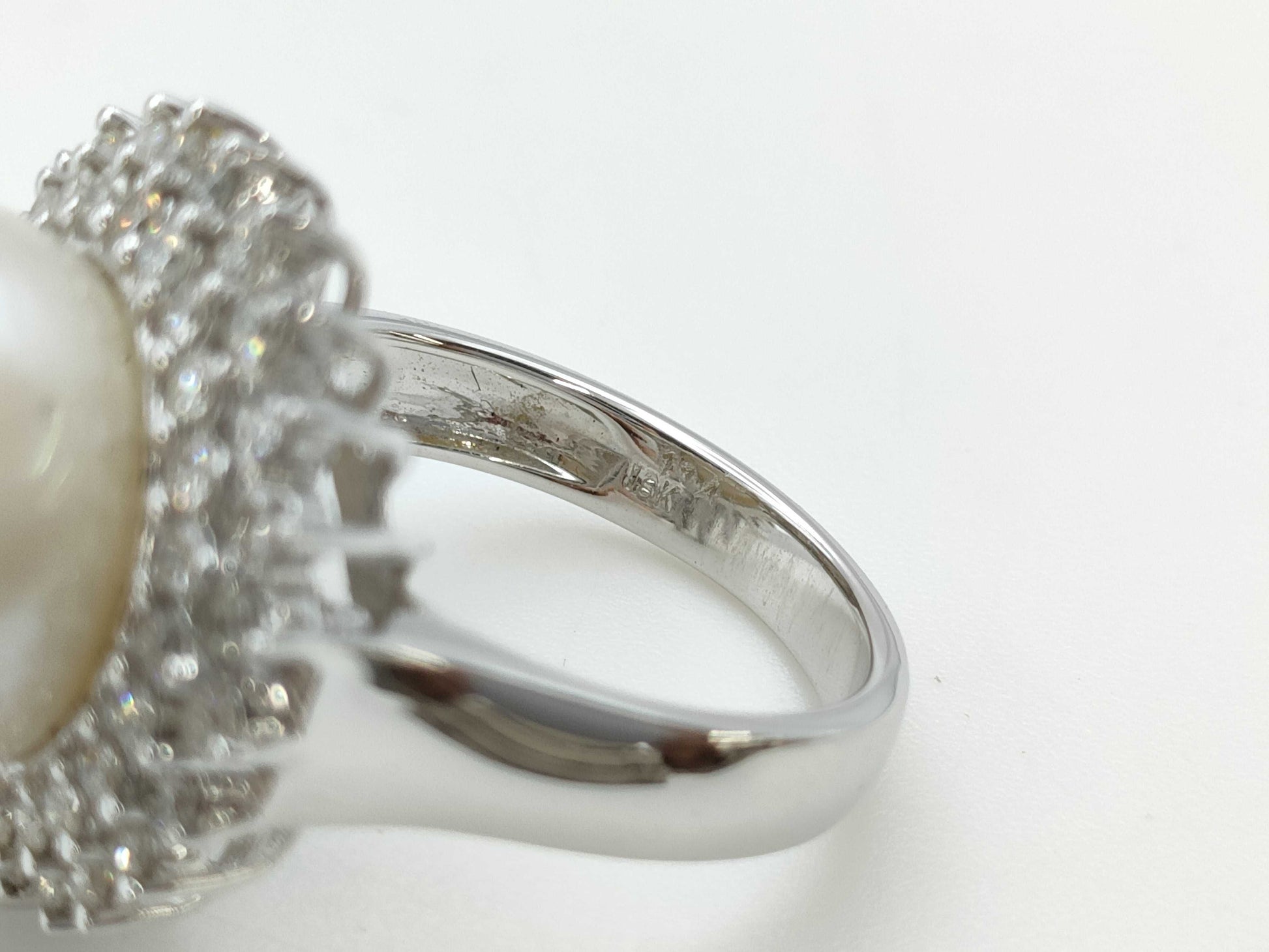 Pearl diameter approx. 13.5mm D1.14ct 750 12.1g ring 