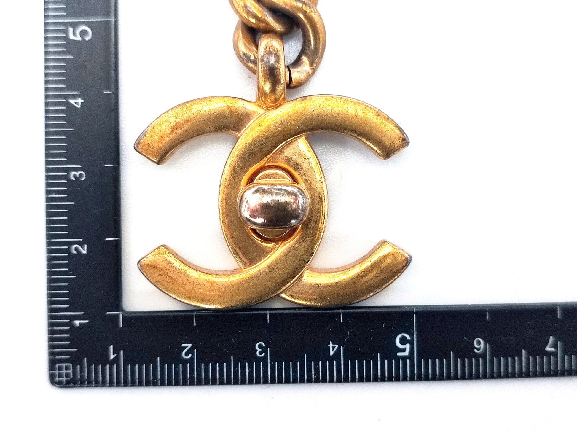 CHANEL Coco Mark Turn Lock Keychain Key Ring 97P Charm