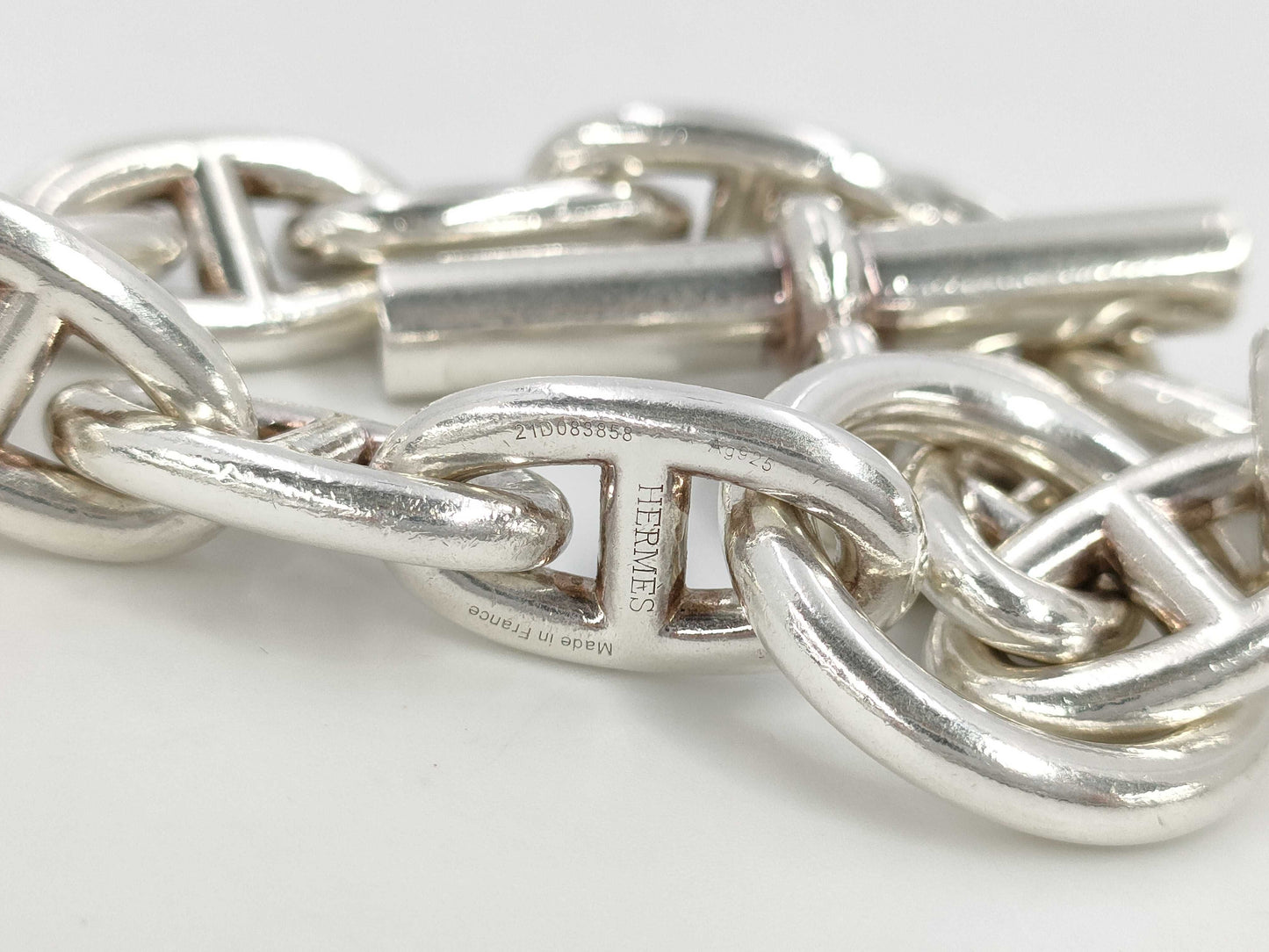 HERMES Schone Dunkle GM 13 Frames 72g SV925 Bracelet Bracelet Bangle