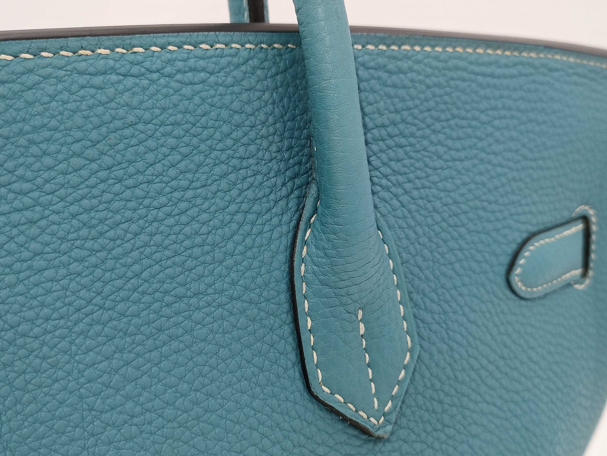 HERMES Birkin 35 in Blue Jean with Silver Hardware and J Stamp