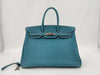 HERMES Birkin 35 in Blue Jean with Silver Hardware and J Stamp
