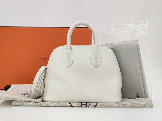 HERMES Bolide Mini U Stamp White Gold Hardware Handbag