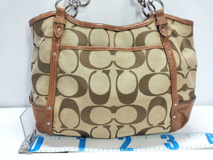 COACH Signature COCAH Coach Signature Canvas x Lizard Tote Bag 20807 Tote Bag