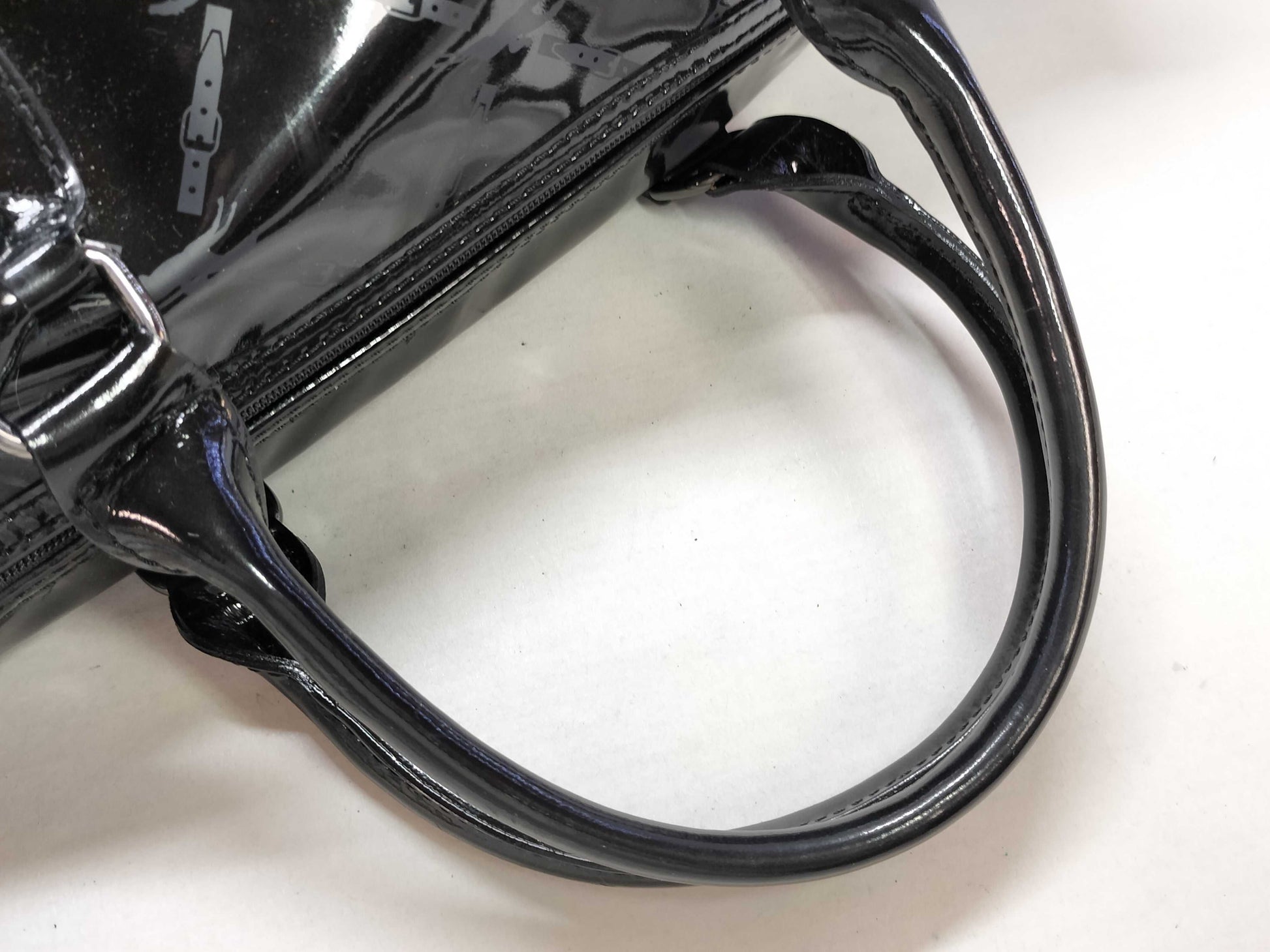 LONG CHAMP LONG CHAMP Enamel Boston Bag Black Boston Bag