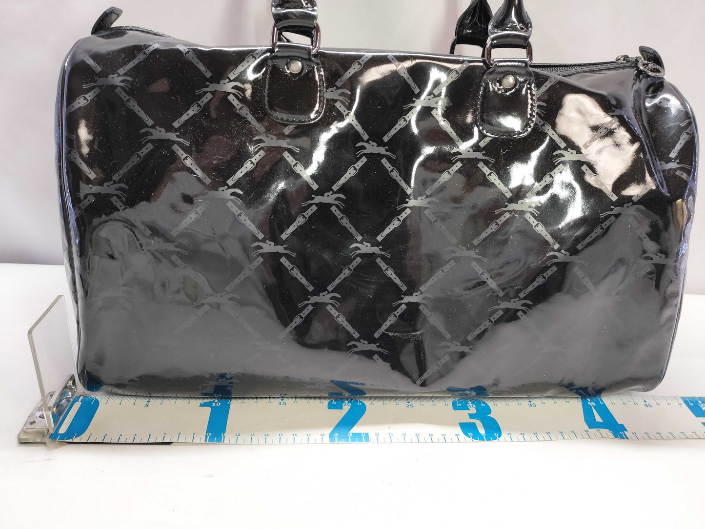 LONG CHAMP LONG CHAMP Enamel Boston Bag Black Boston Bag