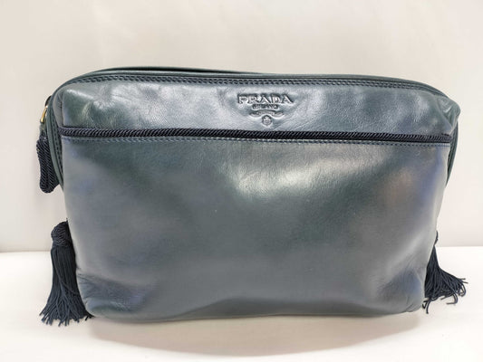 PRADA PRADA Prada Nappa Leather Clutch Bag Tassel Clutch Bag