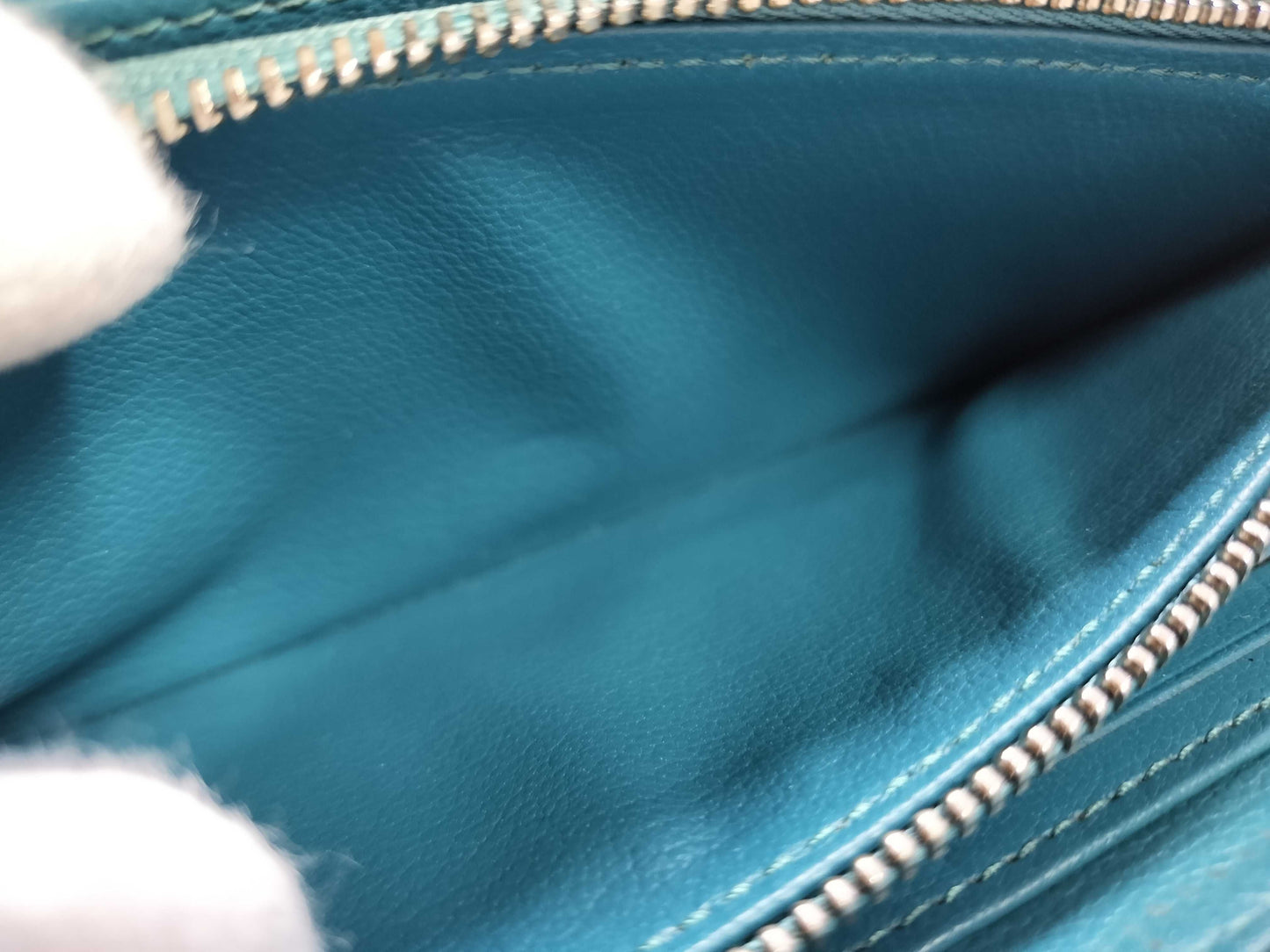 LOUIS VUITTON Louis Vuitton Metallized Blue Lizard Monogram Zippy Wallet Long Wallet Wallet