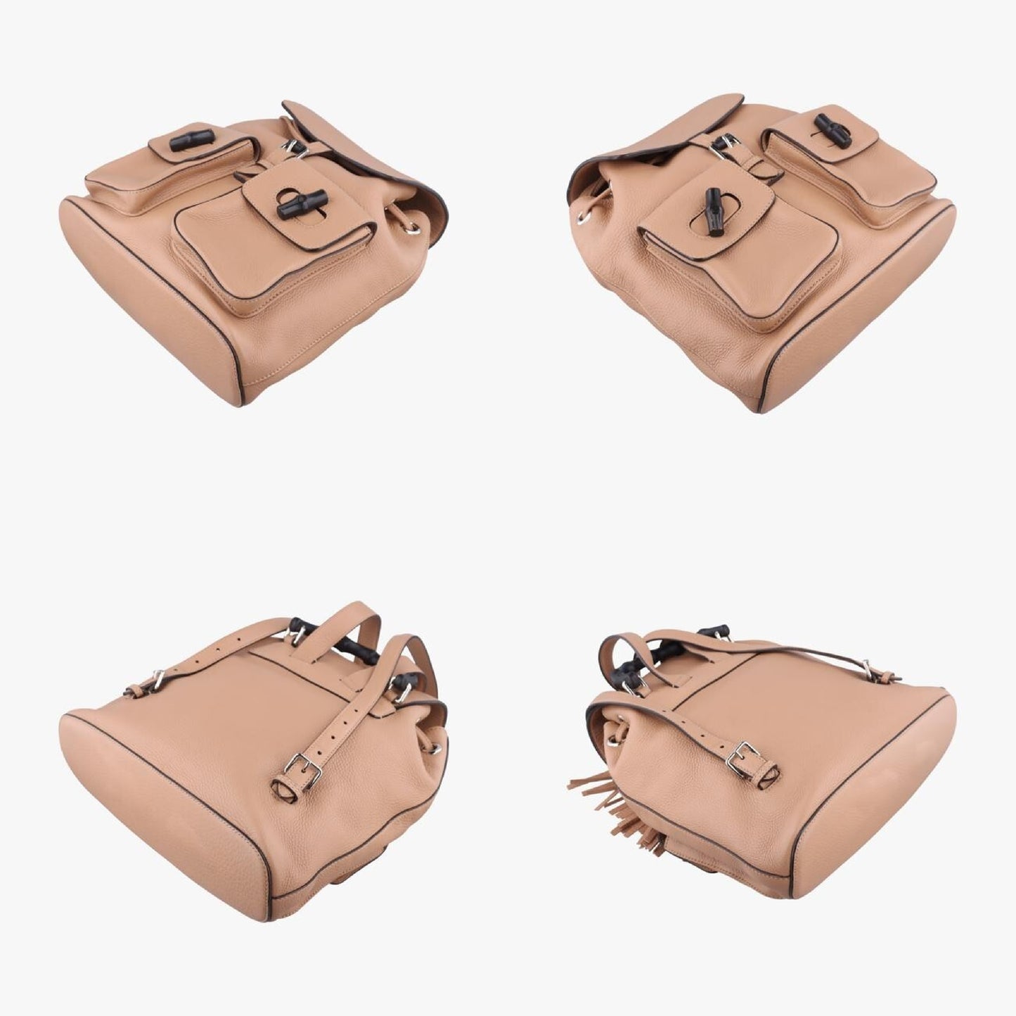 GUCCI Bamboo Beige Leather 370833E018403136 Rucksack