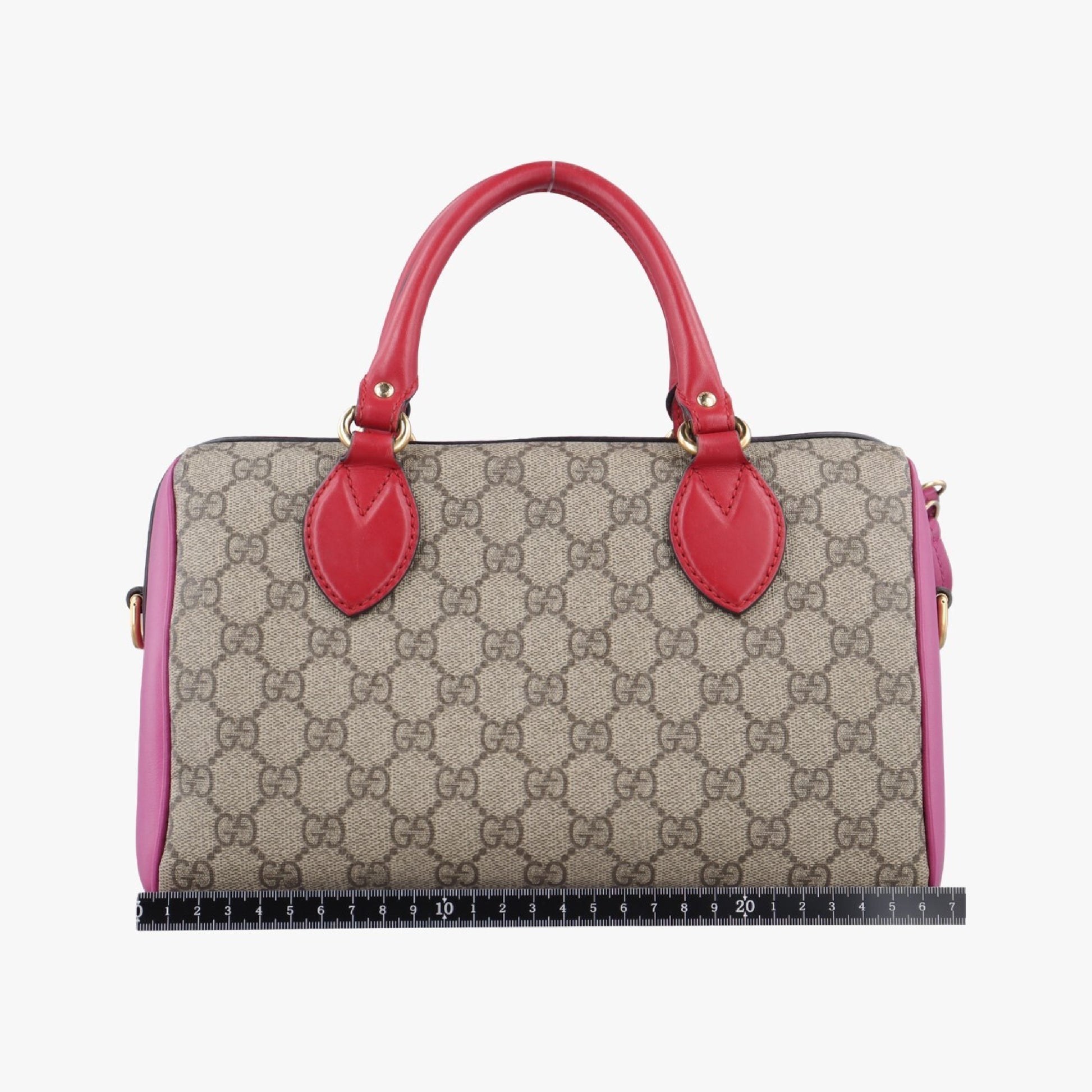 GUCCI GG Supreme Beige x Red x Pink PVC Coated Canvas 409529I019122943 Handbag
