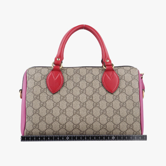 GUCCI GG Supreme Beige x Red x Pink PVC Coated Canvas 409529I019122943 Handbag