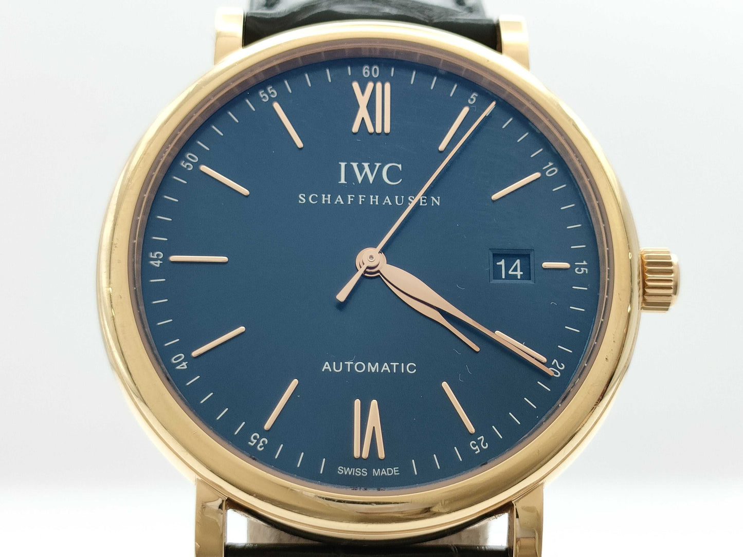 IWC Portofino IW356522 6311837 Automatic 18K Gold Blue Dial Men's Watch