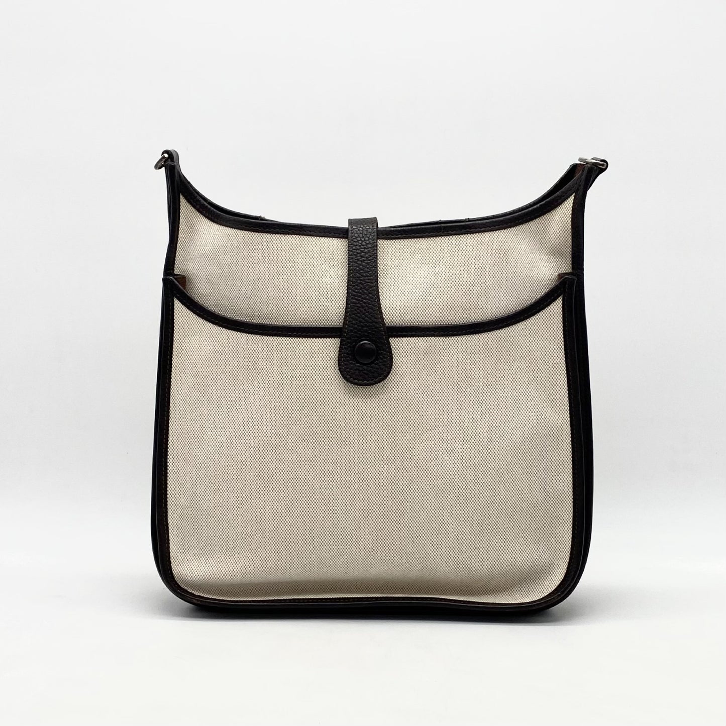 HERMES Evelyn 2 Toile H Leather Shoulder Bag