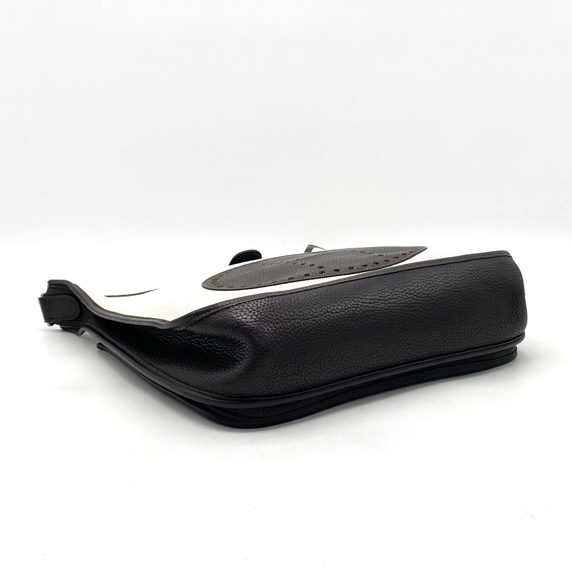 HERMES Evelyn 2 Toile H Leather Shoulder Bag