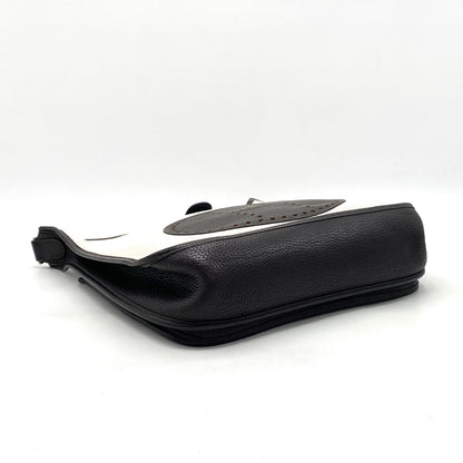 HERMES Evelyn 2 Toile H Leather Shoulder Bag