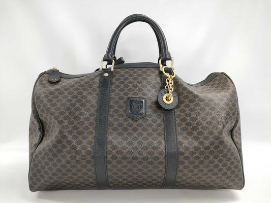 CELINE Celine Macadam Black PVC Boston Bag