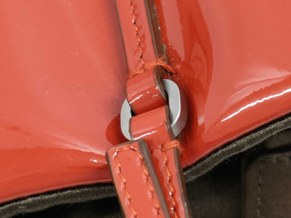 PRADA Dark Orange Enamel Mini Tote Bag