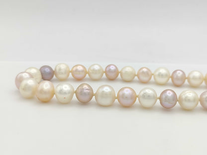 Long Semi-Round Pearl Diameter Approx. 8.4-11.2mm 219.4g Necklace 