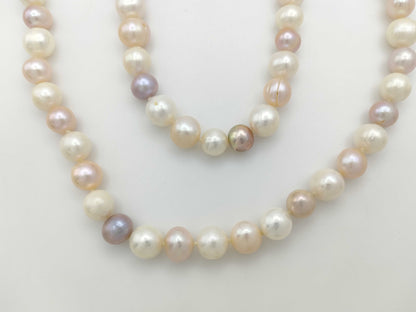 Long Semi-Round Pearl Diameter Approx. 8.4-11.2mm 219.4g Necklace 