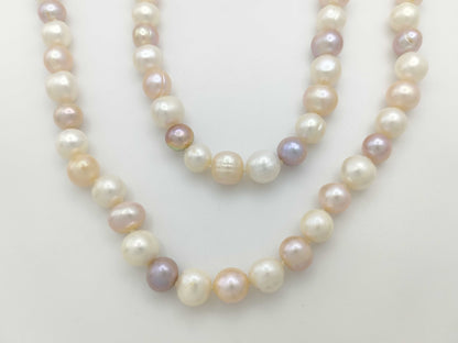 Long Semi-Round Pearl Diameter Approx. 8.4-11.2mm 219.4g Necklace 