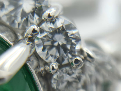 Emerald Cat's Eye 10.24ct D2.78ct Pt900 17.1g Ring 