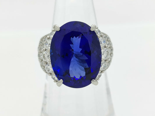 TZ12.84ct D2.50ct Pt900 21.1g Ring 