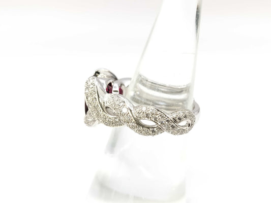 Rubellite 4.70ct D1.20ct Pt900 13.5g Ring 