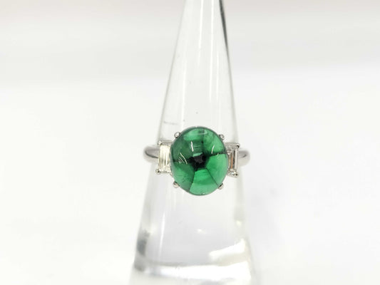 Trapiche Emerald 4.84ct D0.67ct Pt900 7.7g Ring 