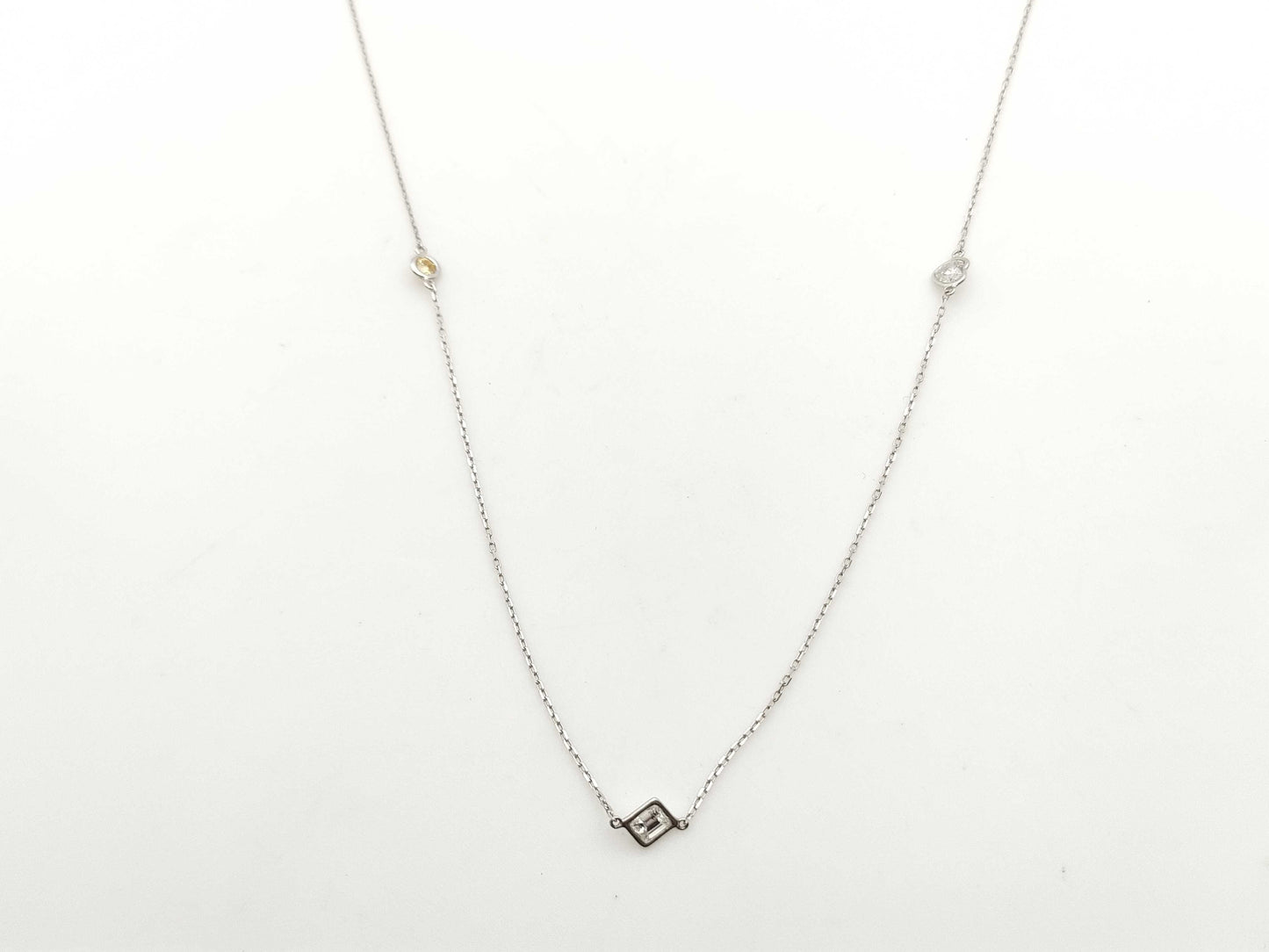 Station D2.50ct K18WG 4.2g Necklace 