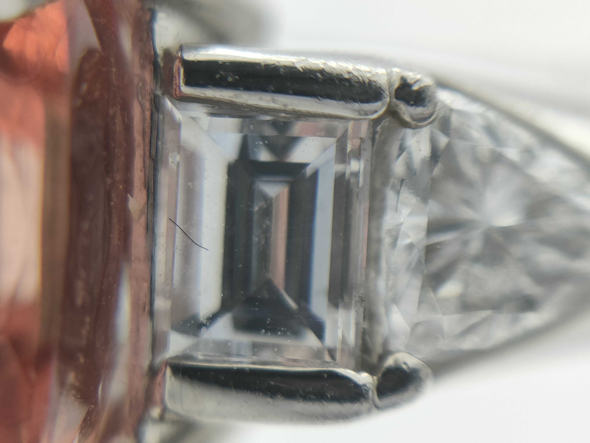 Imperial Topaz 3.72ct D0.80ct Pt900 8.3G Ring 