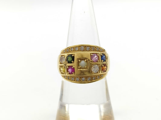 Colored Stone Diamond K18 9.0g Ring 