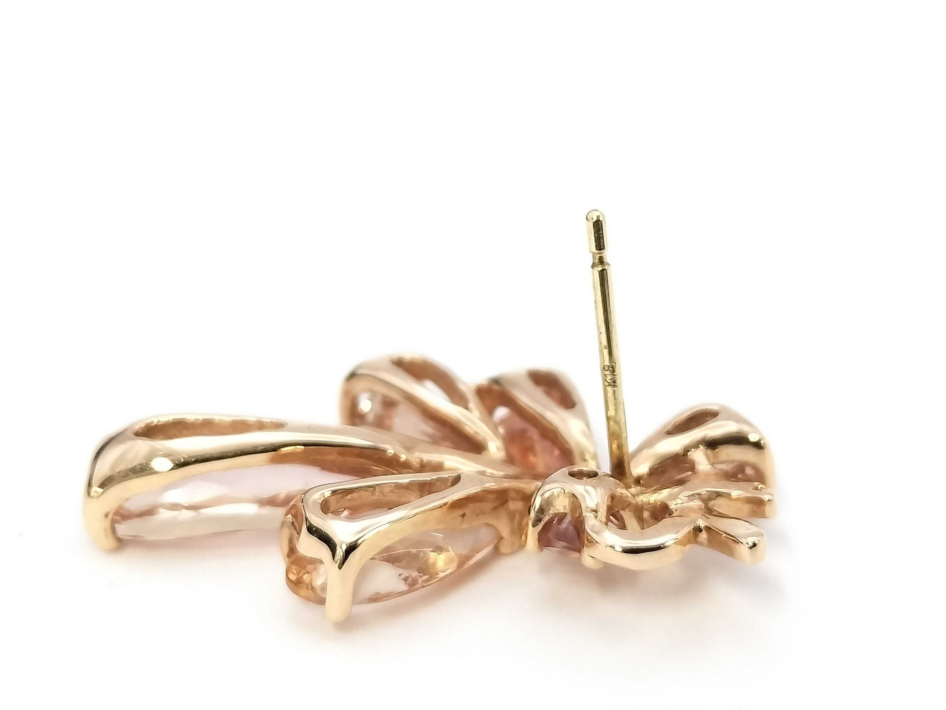 Imperial Topaz 2.60/2.60ct K18 5.2g Earrings 