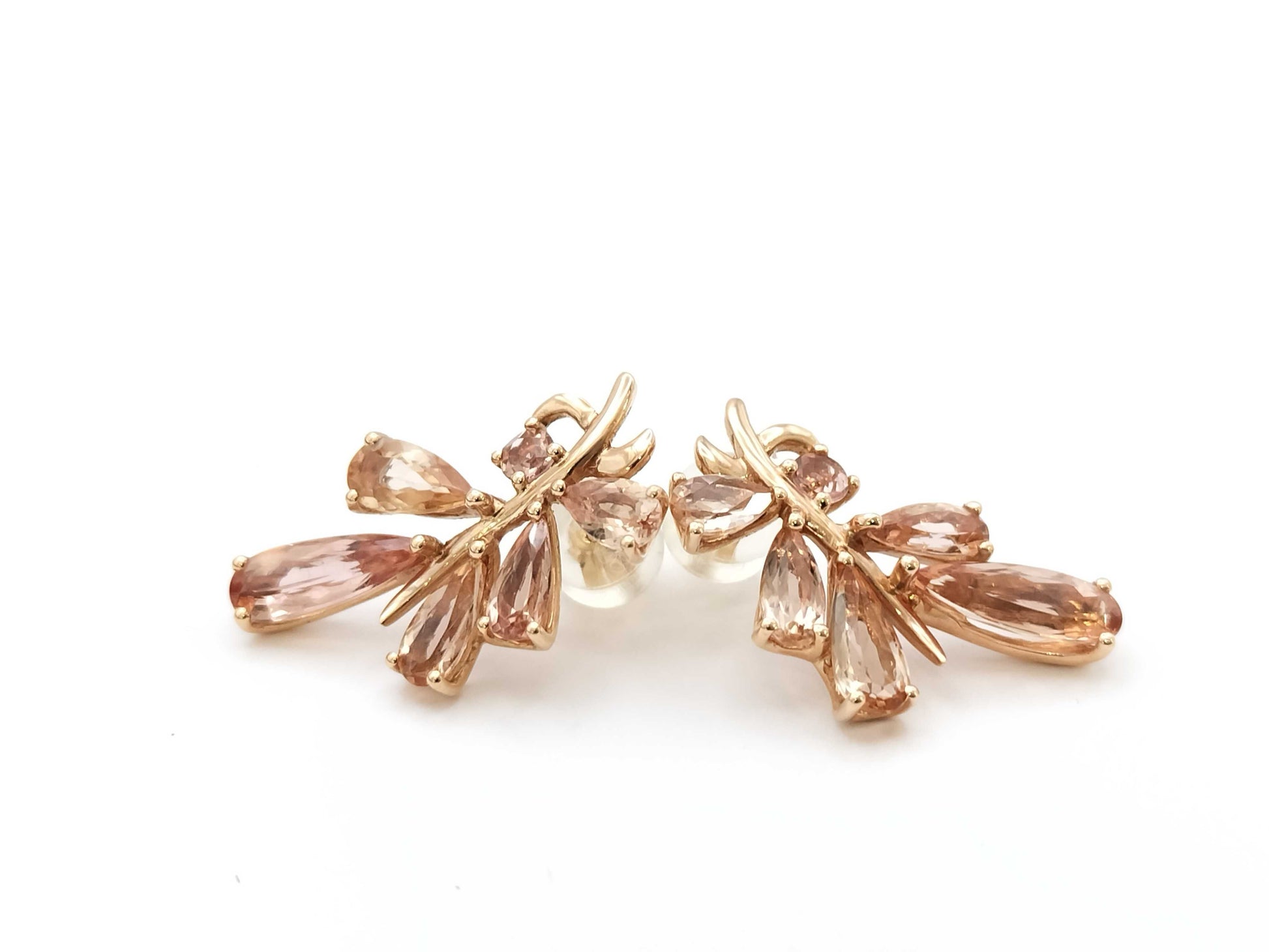 Imperial Topaz 2.60/2.60ct K18 5.2g Earrings 