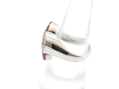 R6.65ct D0.20ct K18WG 10.1g Ring 