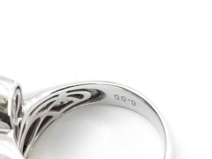 R6.65ct D0.20ct K18WG 10.1g Ring 
