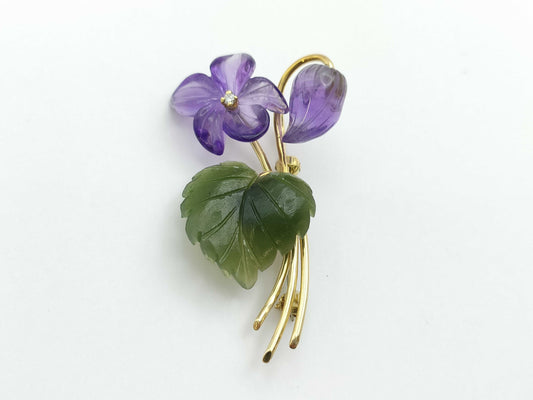 Colored Stone 750 4.5g Brooch 