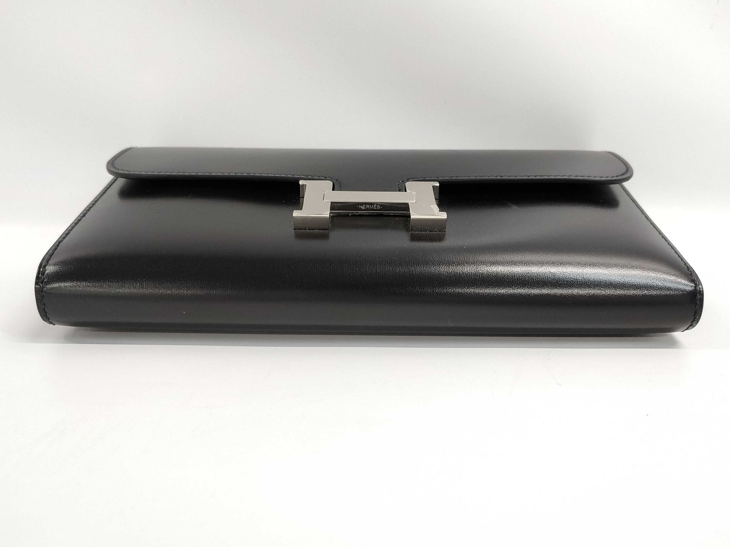 HERMES Constance Long Chevre Black Wallet with C Stamp