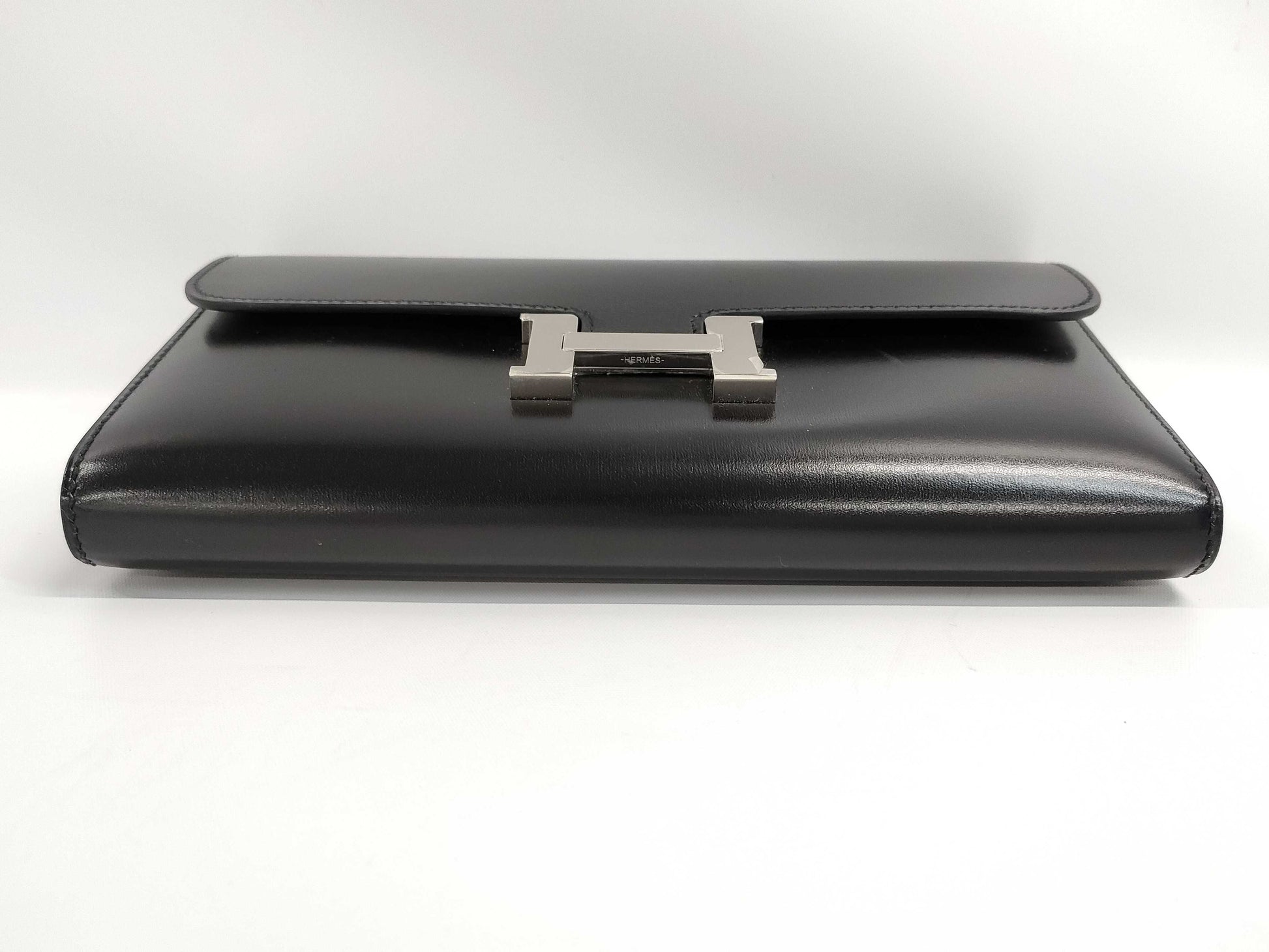 HERMES Constance Long Chevre Black Wallet with C Stamp