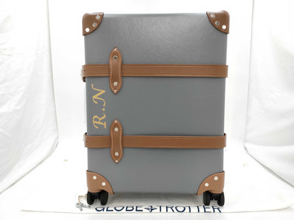 GLOBE-TROTTER Centenary 4-Wheel Carry-On Grey/Caramel Suitcase Carry Bag
