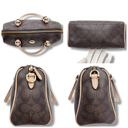 COACH COACH Handbag Mini Boston Bag Signature PVC Handbag