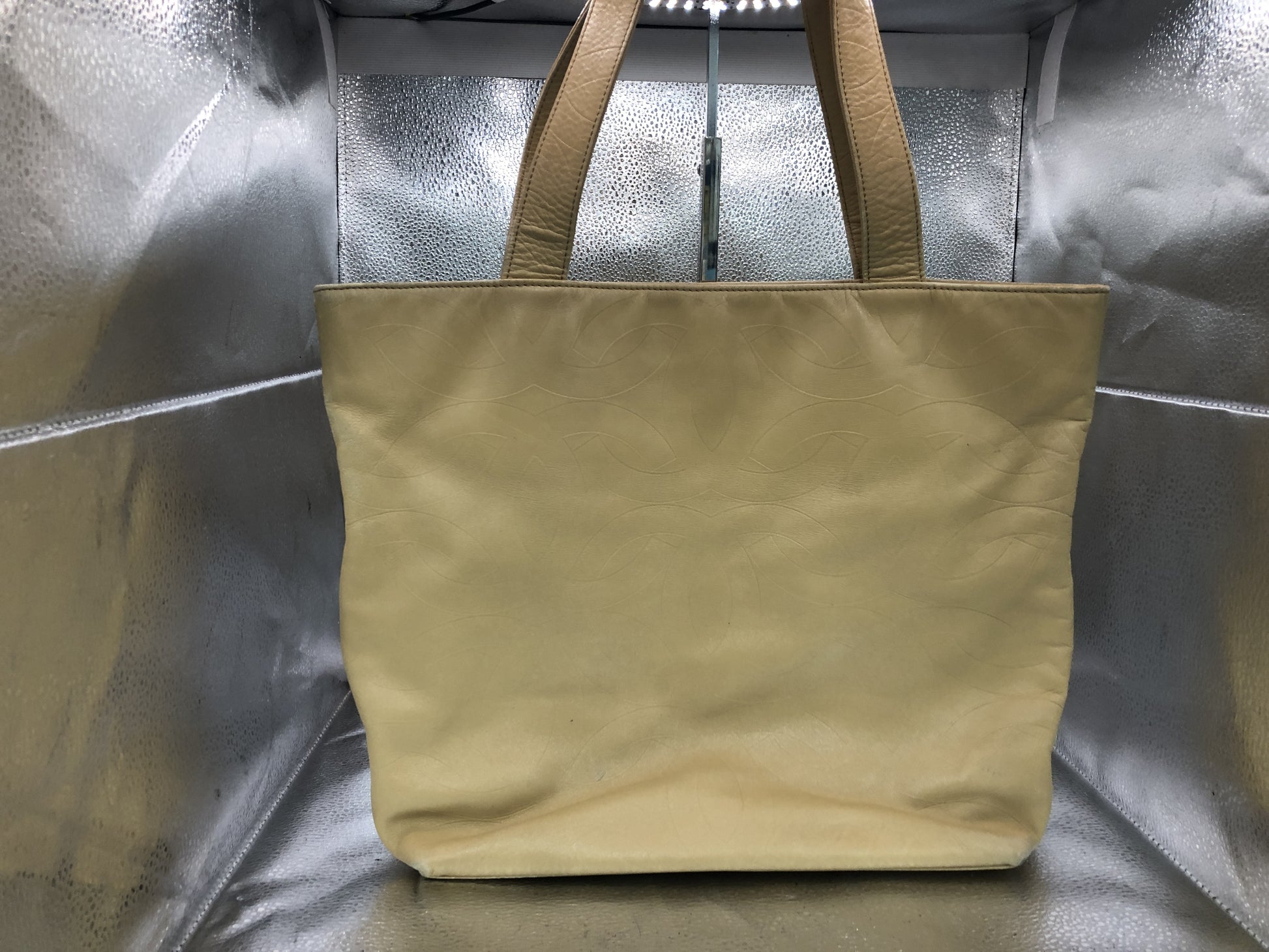 LOUIS VUITTON Cocomark Tote Bag with Seal 5971407 Lambskin Beige Tote Bag