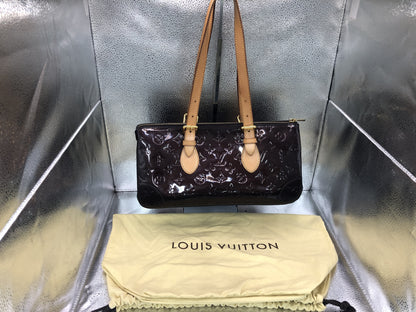 LOUIS VUITTON Verni Rosewood Avenue M93510 FL1130 Patent Leather Amarant Handbag with Storage Bag