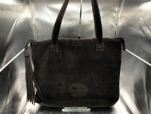 CHANEL Cocomark Tote Bag with Seal 5786402 Fringe Suede Brown Tote Bag